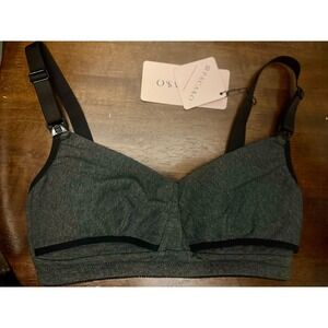 NEW Dark Grey Hands-Free Pumping And Nursing Bra (Middle Open Design) Size S NWT
